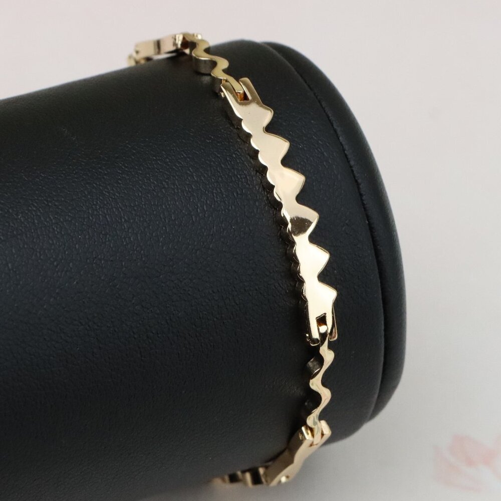 "Trendy Zigzag Rose Gold Bracelet in High Quality Gold Plated Brass, XPBL0868